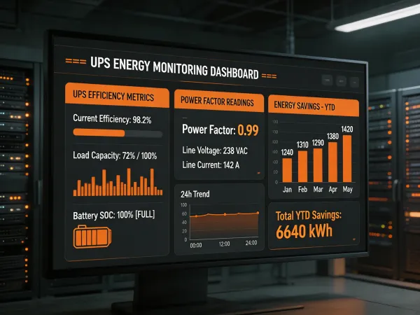 GenCore UPS energy efficiency monitoring dashboard